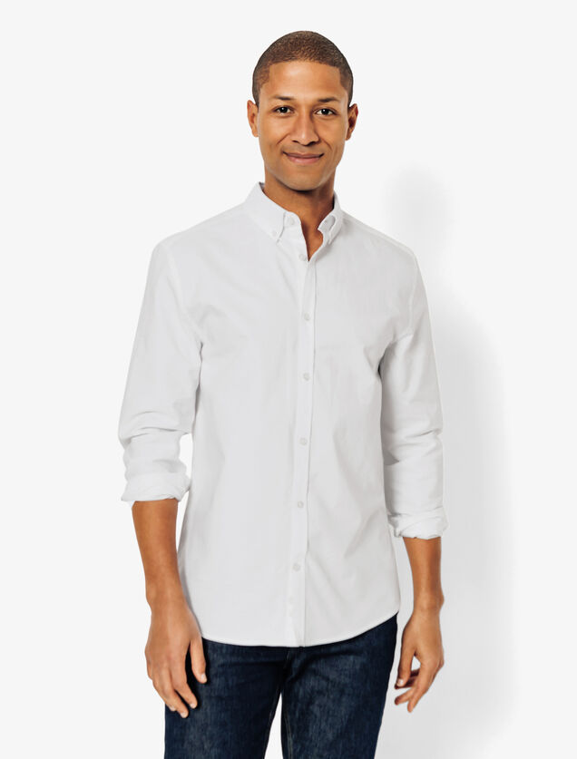 Chemise oxford en coton unie