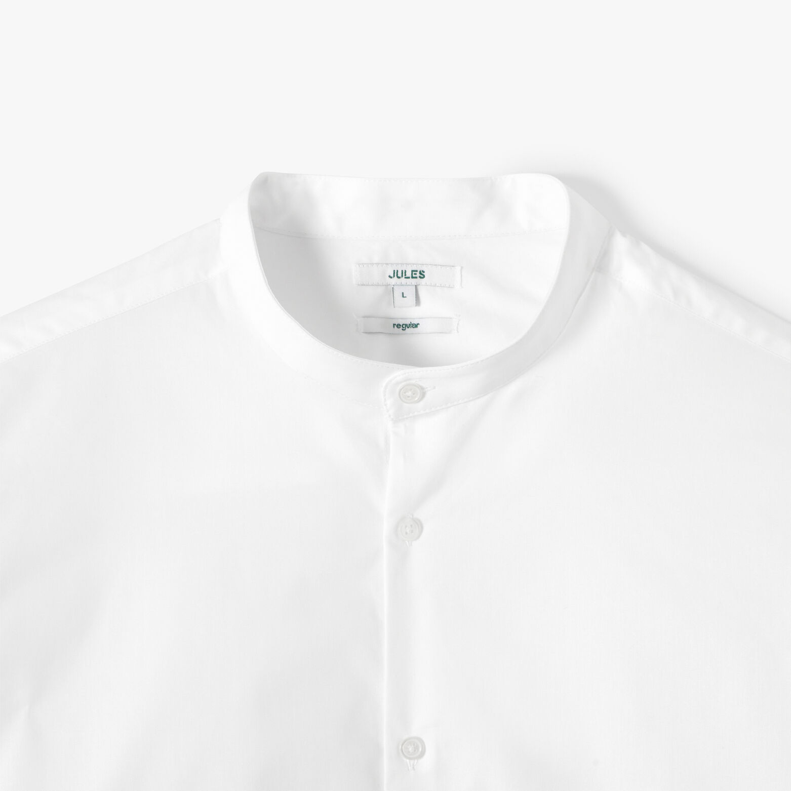 Chemise en coton col mao regular unie