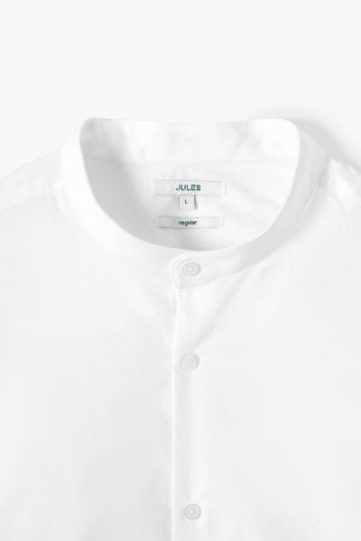 Chemise en coton col mao regular unie