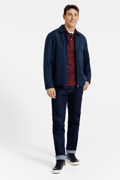 Effen polo in piqu&eacute;katoen, met lange mouwen