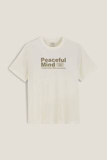 Tee shirt col rond imprim&eacute; en coton
