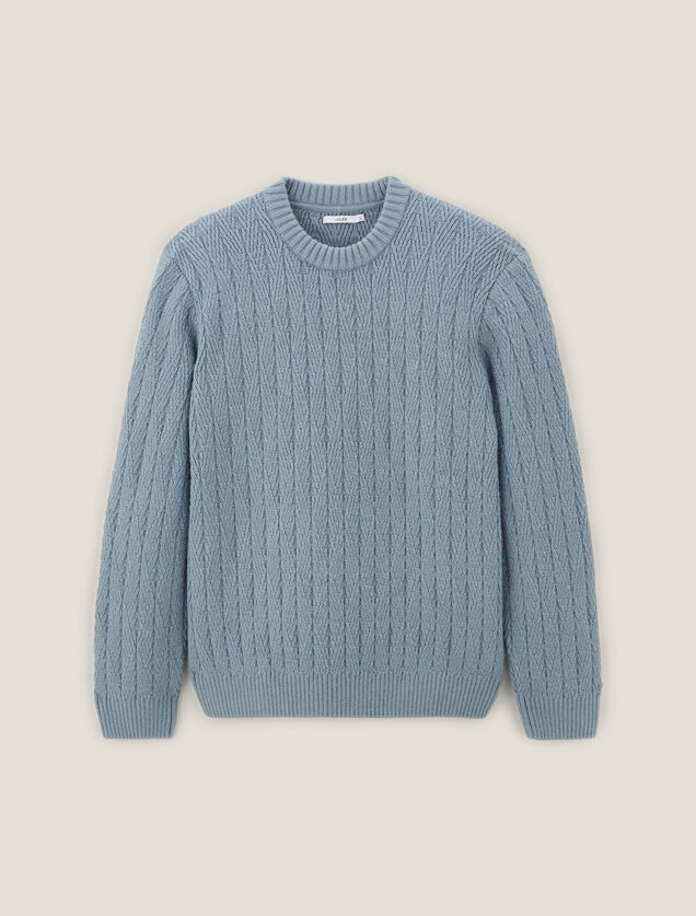 Pull col rond torsade