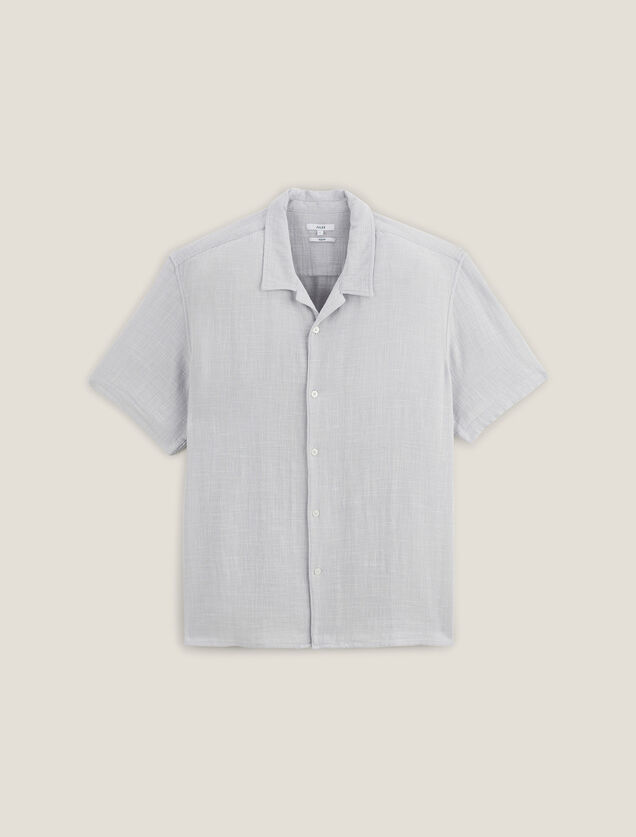 Chemisette en gaze de coton textur&eacute;e