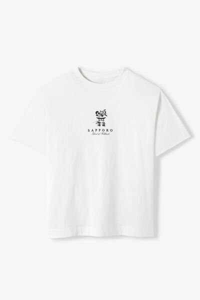 T-shirt met print voor en achter Japan 