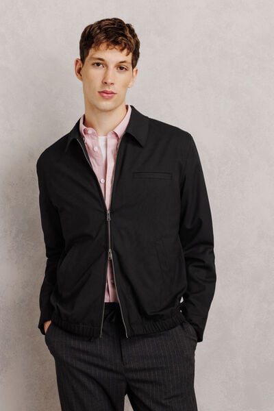 Veste zipp&eacute;e col chemise