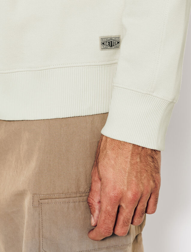 Sweat col rond texturé