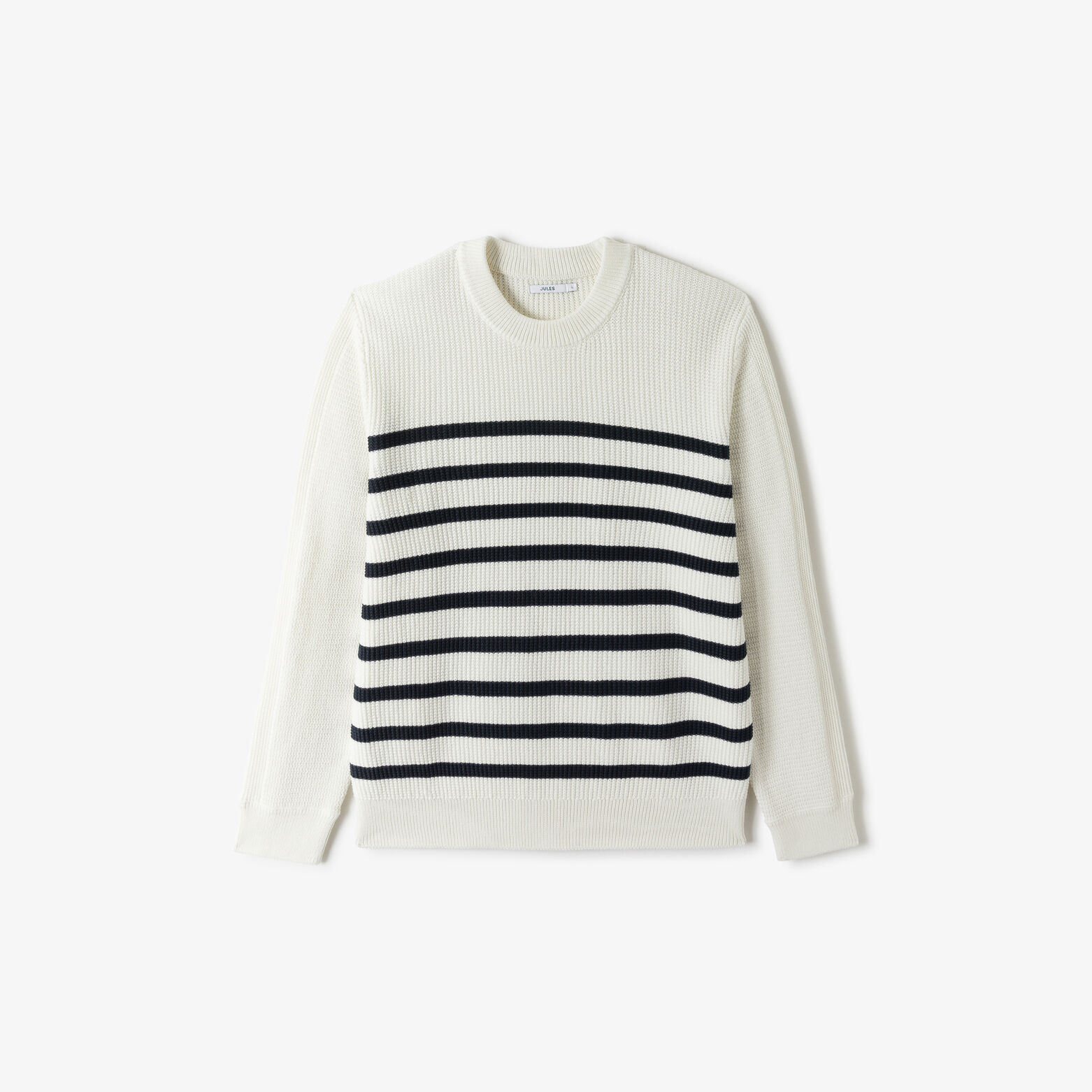 Pull col rond jeux de points fantaisie