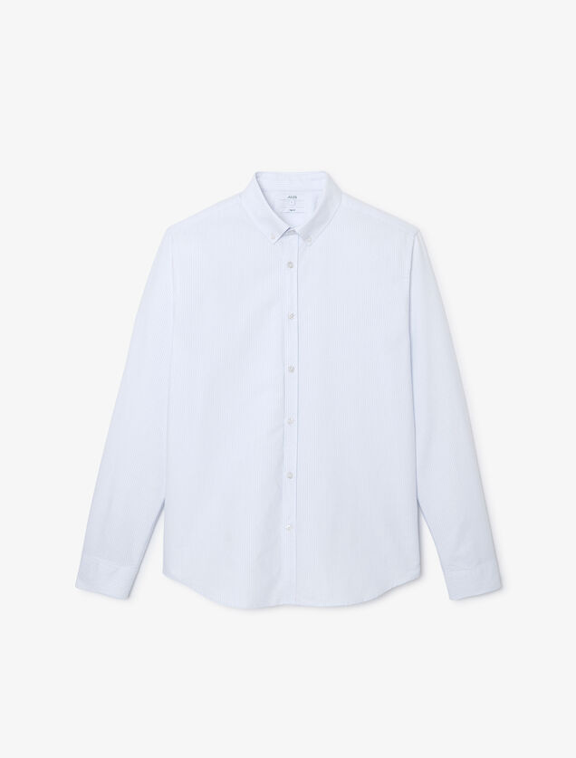 Chemise oxford en coton rayée