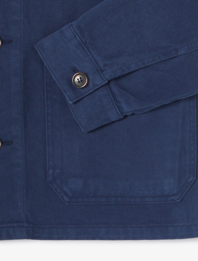 Vest, hemdskraag in ribfluweel met knopen