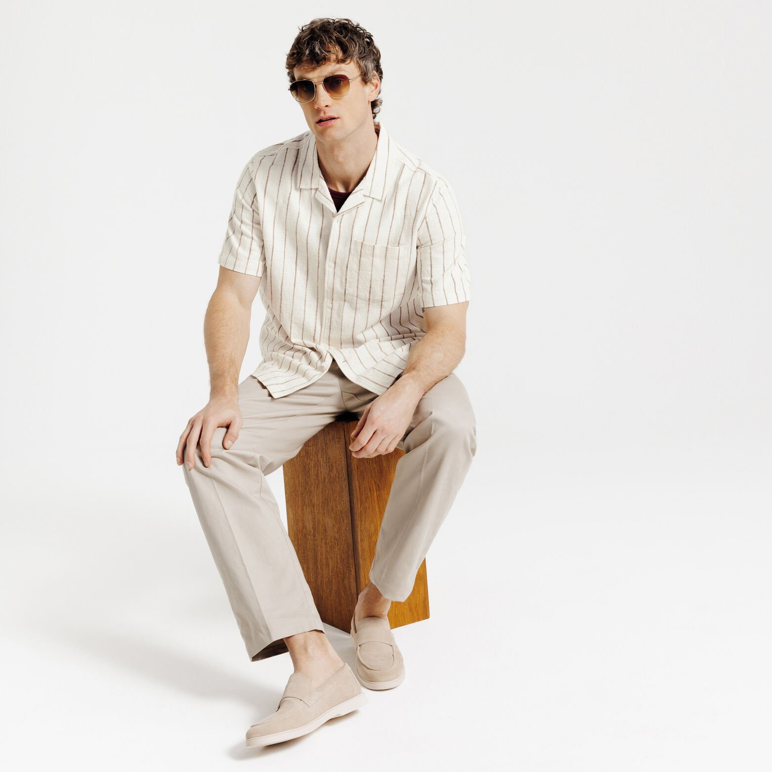 Chemisette en coton ray&eacute;e