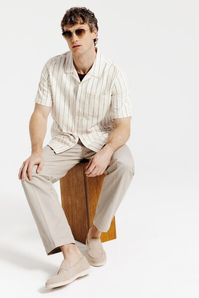 Chemisette en coton ray&eacute;e