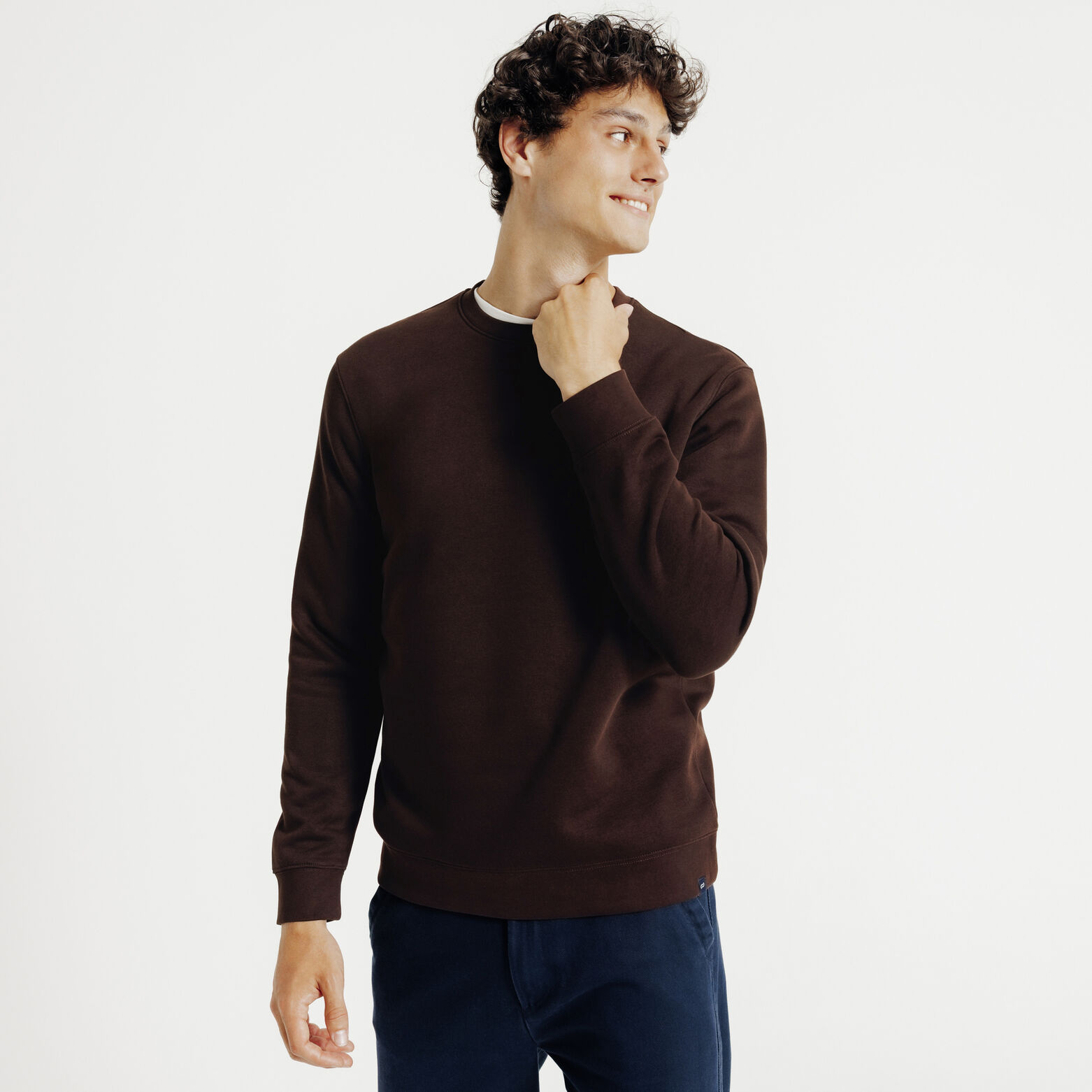 Effen sweater met ronde hals