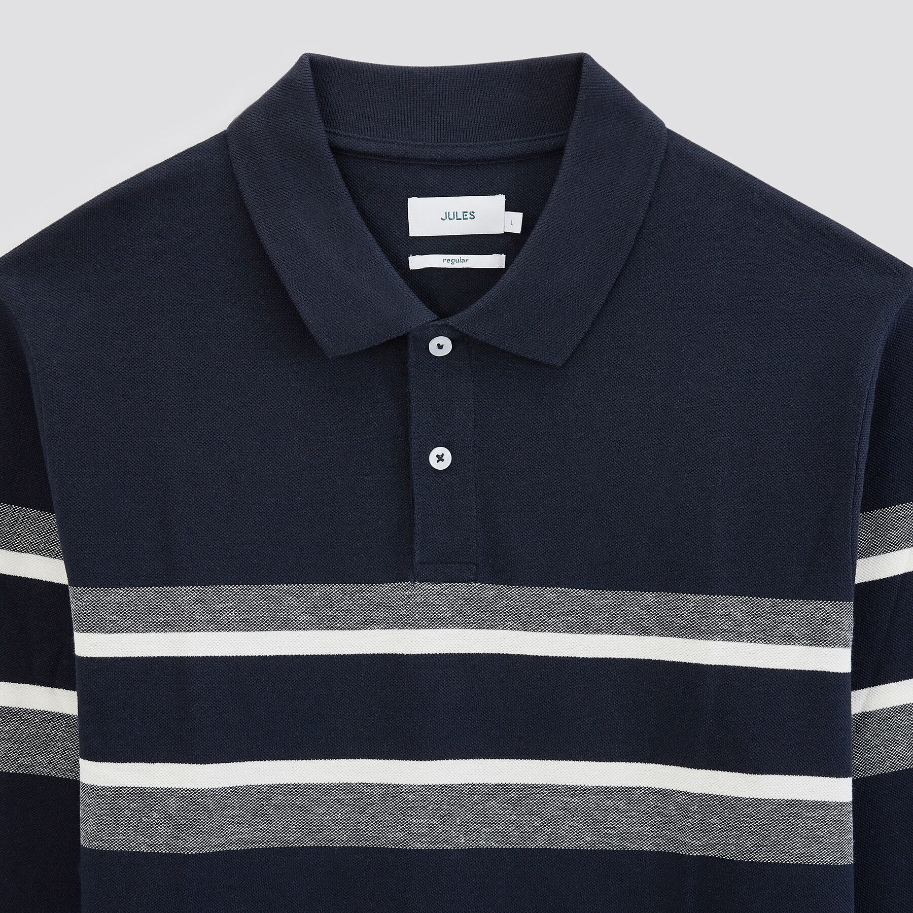 Polo manches longues piqu colorblock
