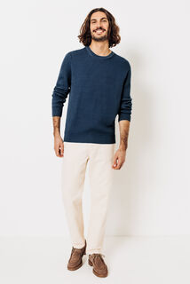 Pull col rond jeux de points reliéfés