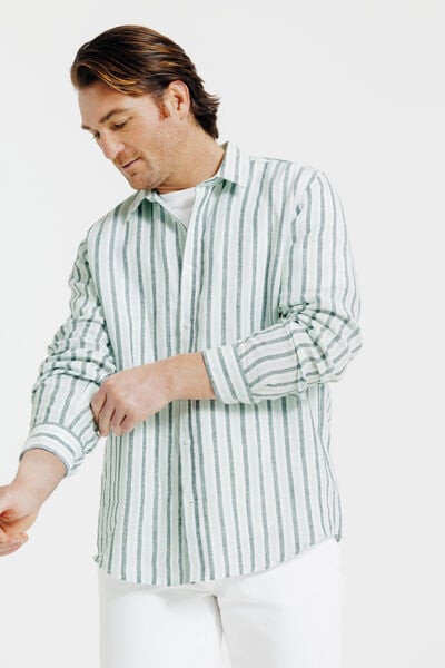 Gestreept hemd in linnen