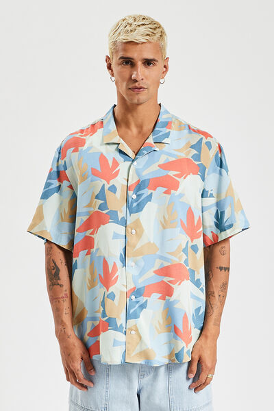 Chemise hawaïenne feuillage viscose