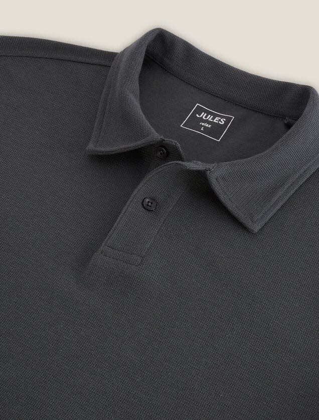 Polo manches courtes relax uni texturé