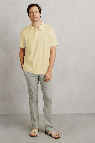 Polo manches courtes uni mati&egrave;re &eacute;ponge