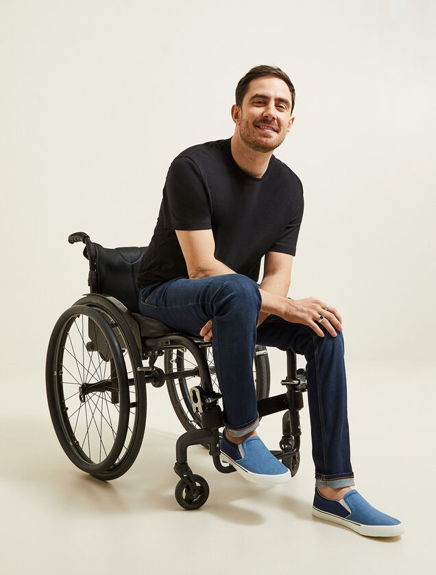 Jean slim pour personne à mobilité réduite