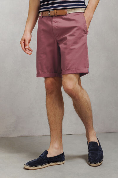 Bermuda chino slim uni avec ceinture