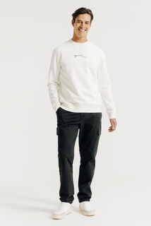Sweater met ronde hals en print op voor-en achterk