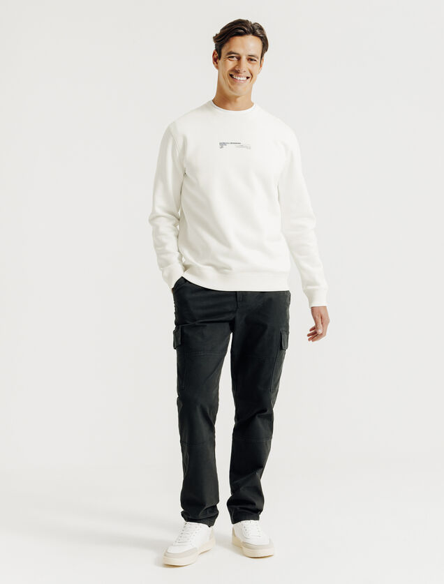 Sweater met ronde hals en print op voor-en achterk