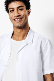 Chemisette en coton mati&egrave;re textur&eacute;e