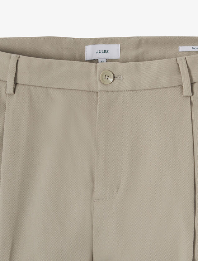 Pantalon chino loose &agrave; plis