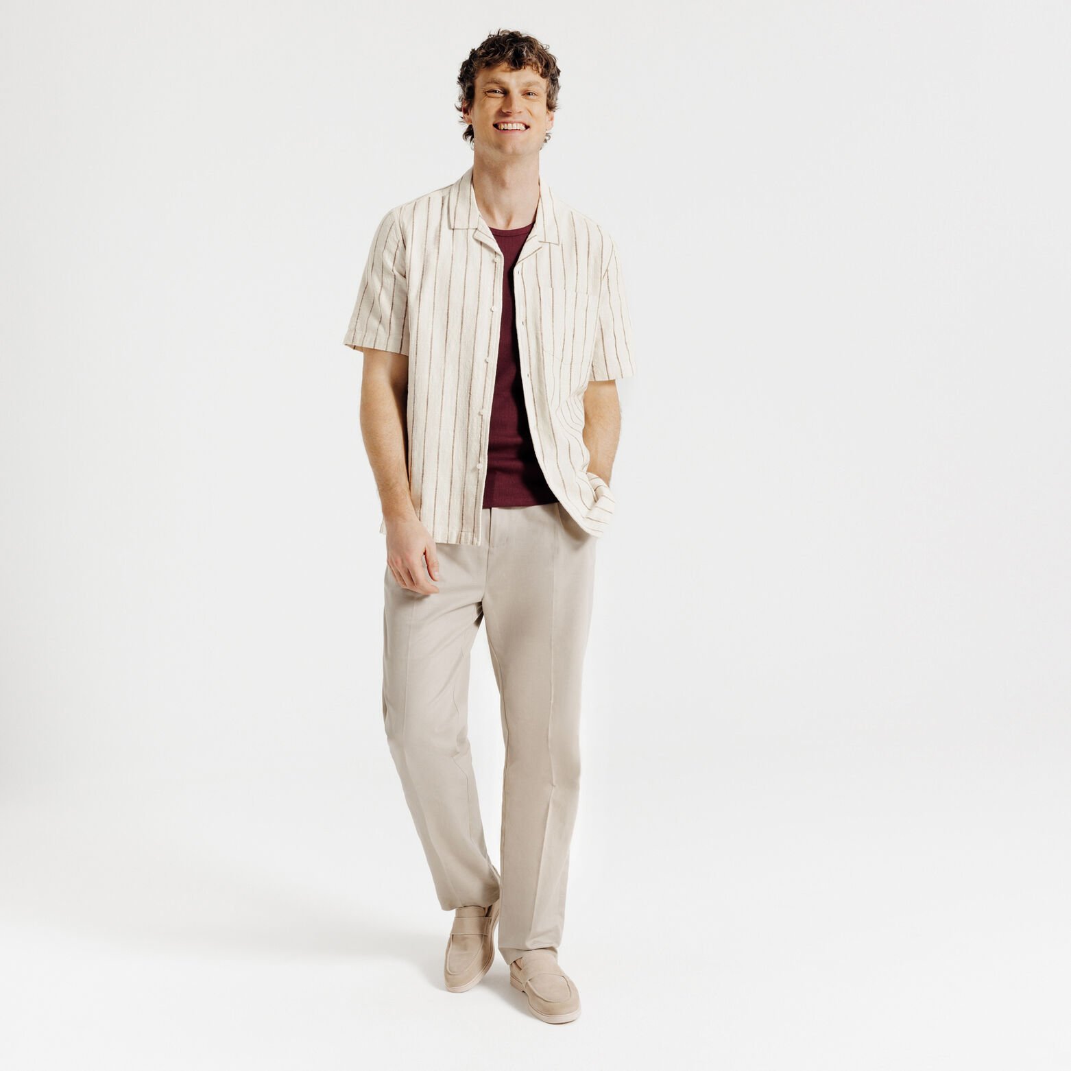 Chemisette en coton ray&eacute;e