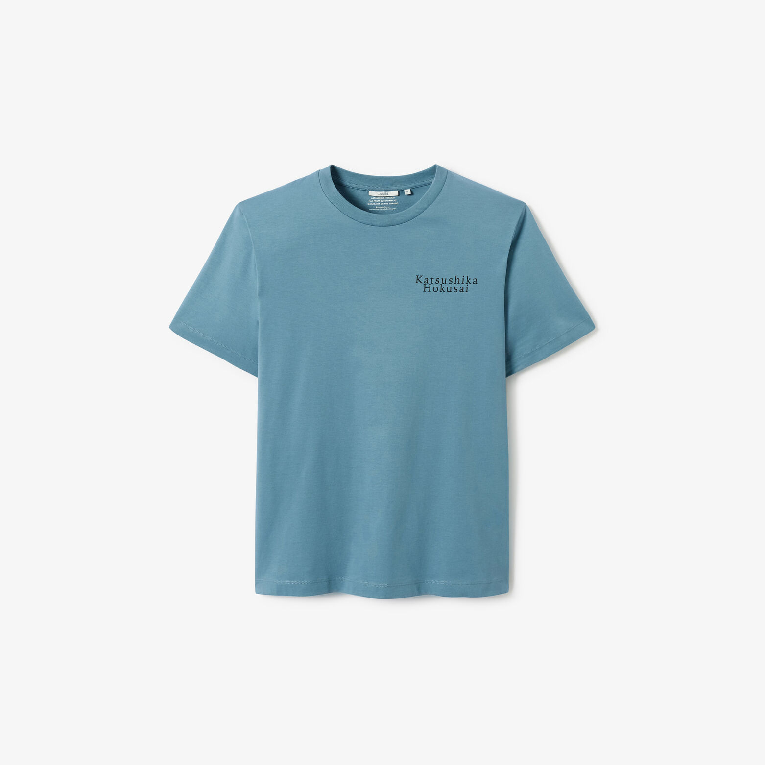 T-shirt met print voor en achter licentie Hokusai