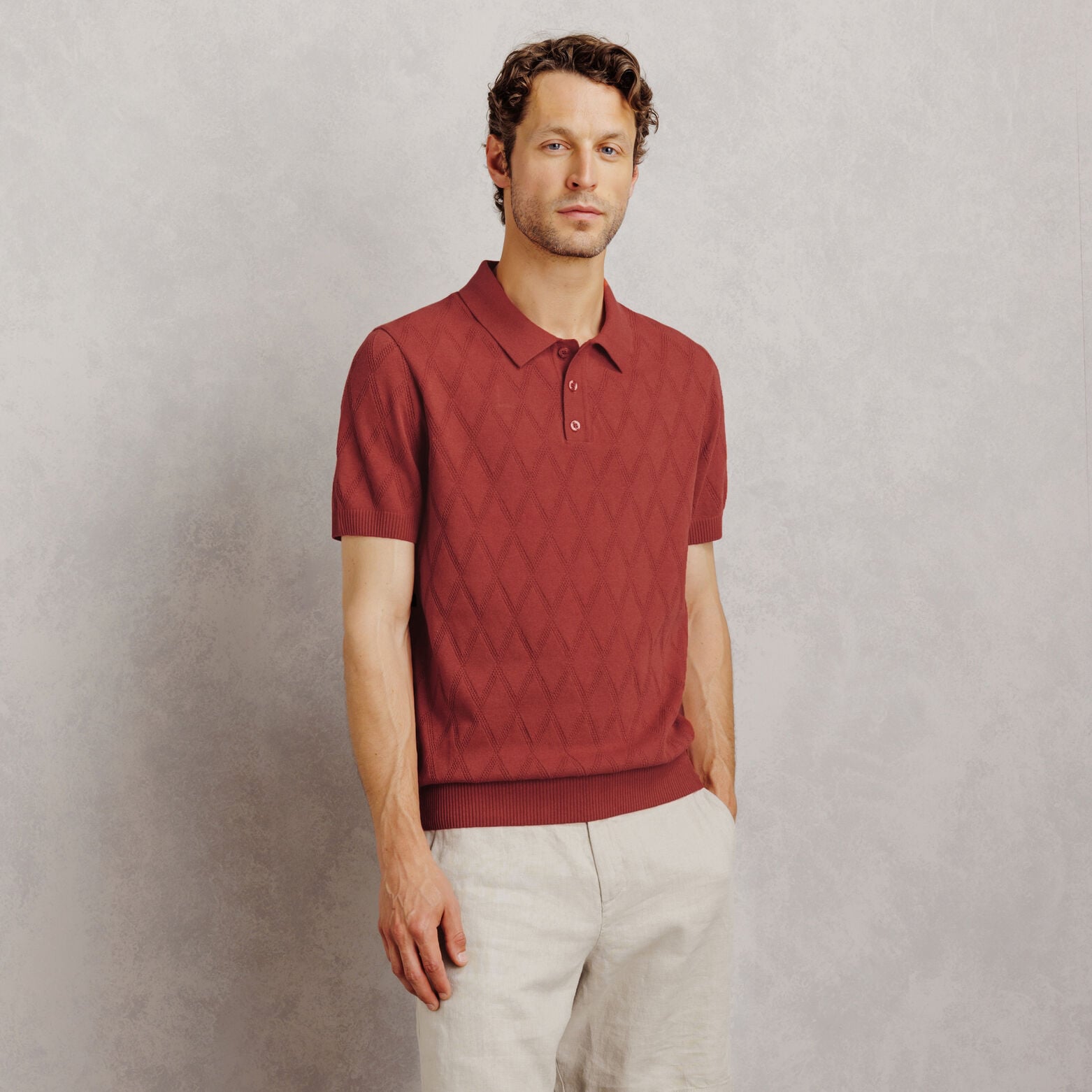 Polo en maille ajour&eacute;