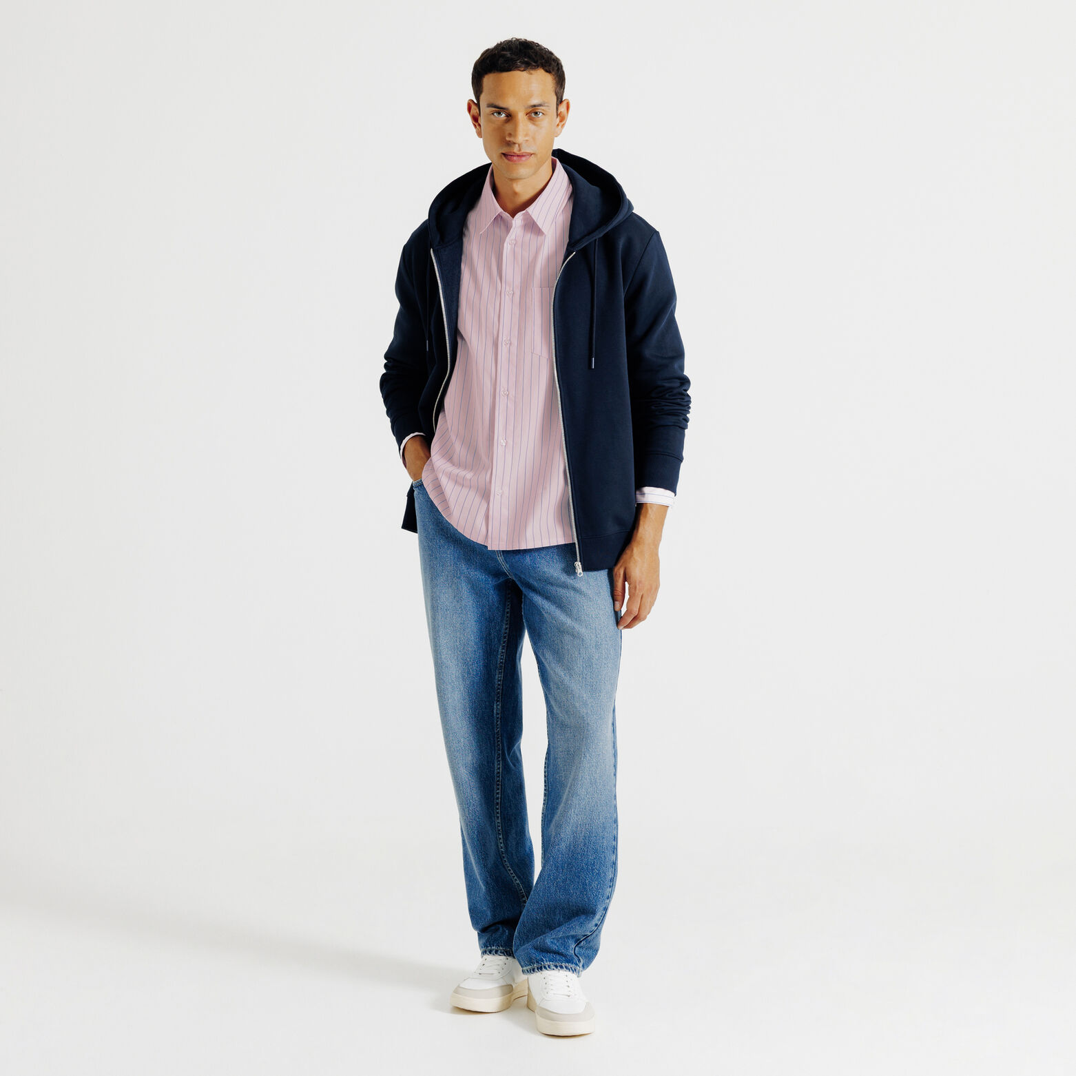 Chemise boxy en coton rayée