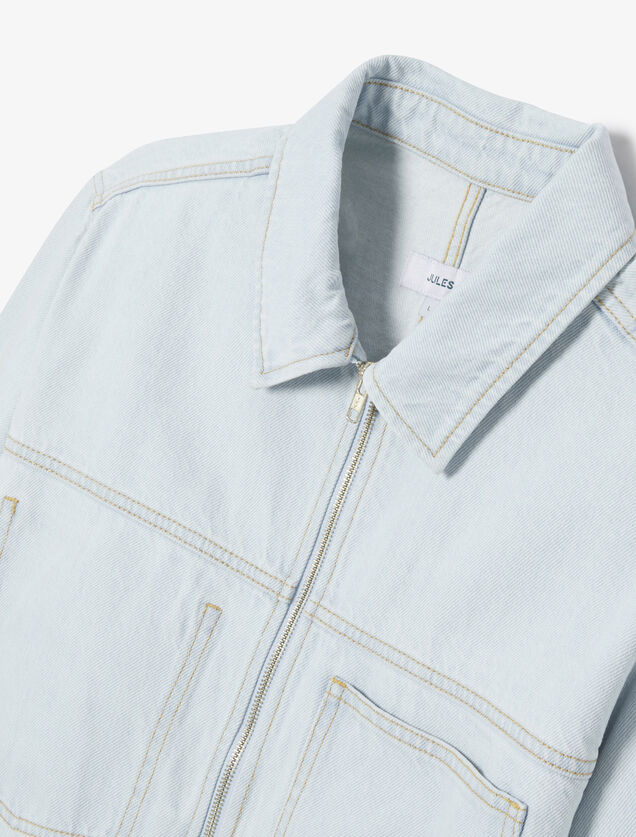 Veste en jean zippée
