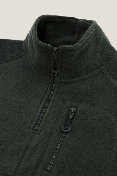 Sweat col montant zipp&eacute; polaire