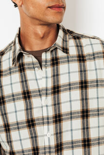 Chemise en coton flanelle &agrave; carreaux