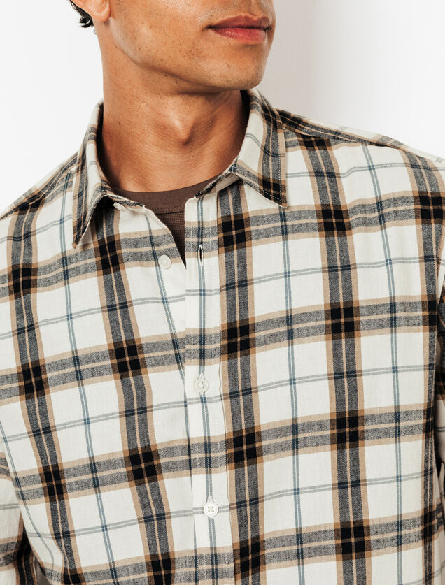 Chemise en coton flanelle &agrave; carreaux