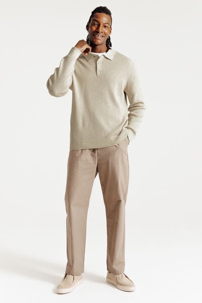 Polo en maille col boutonn&eacute; fantaisie