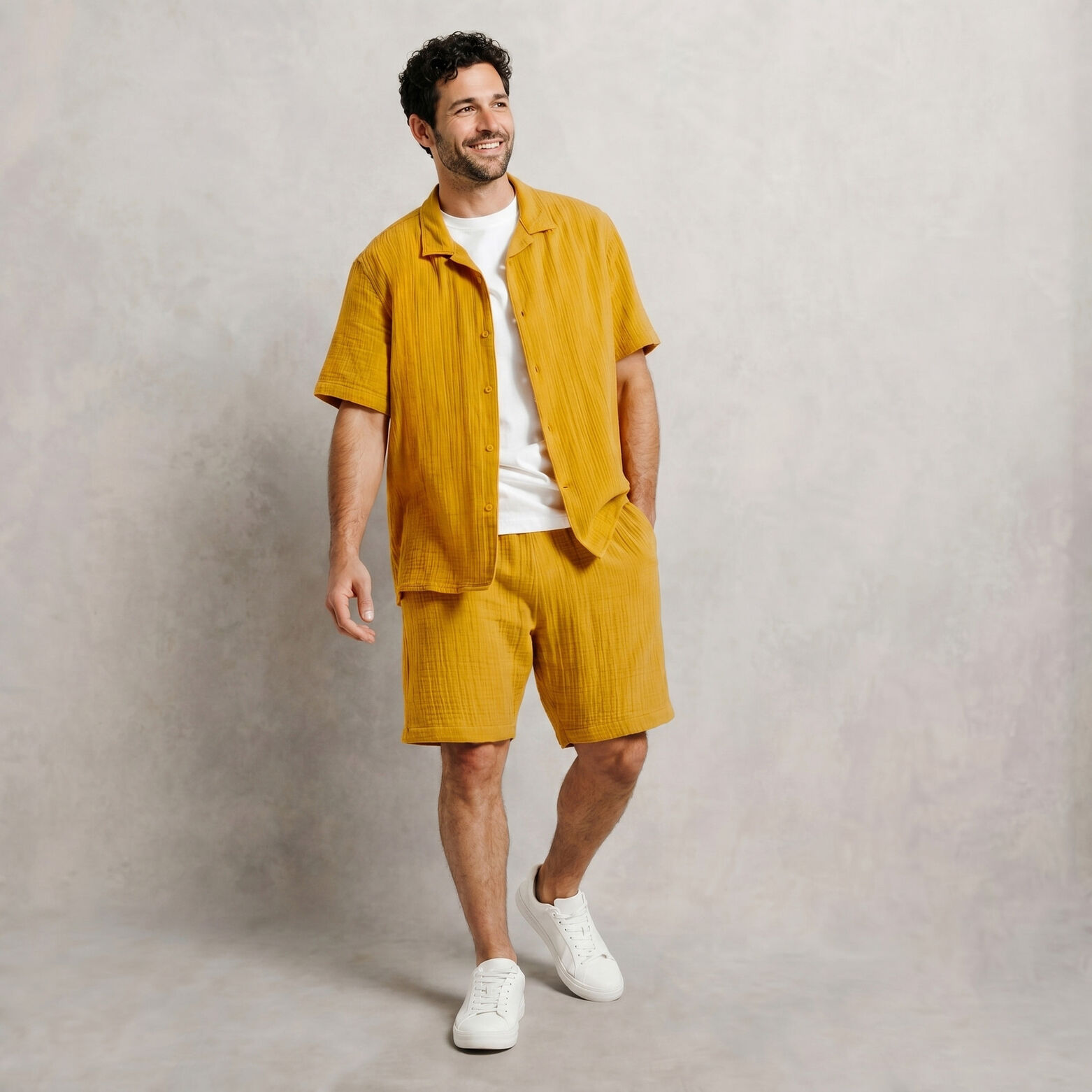 Chemisette en gaze de coton col requin