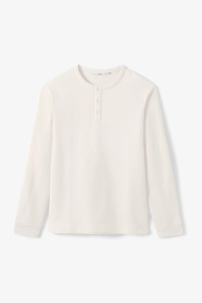 T-shirt met serafijnokraag en lange mouwen