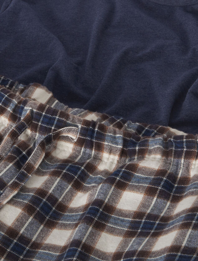 Ensemble pyjama en flanelle &agrave; carreaux