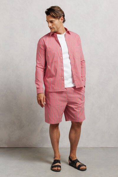 Bermuda taille &eacute;lastiqu&eacute;e ray&eacute;