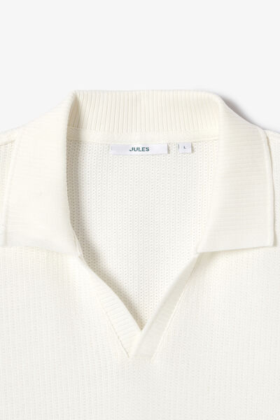 Polo manches courtes col resort en c&ocirc;te