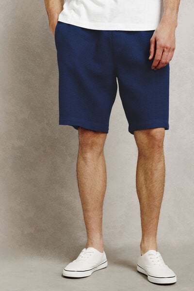 Bermuda taille &eacute;lastiqu&eacute;e gaufr&eacute;