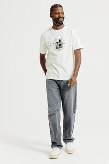 T-shirt met gebloemde print voor- en achteraan