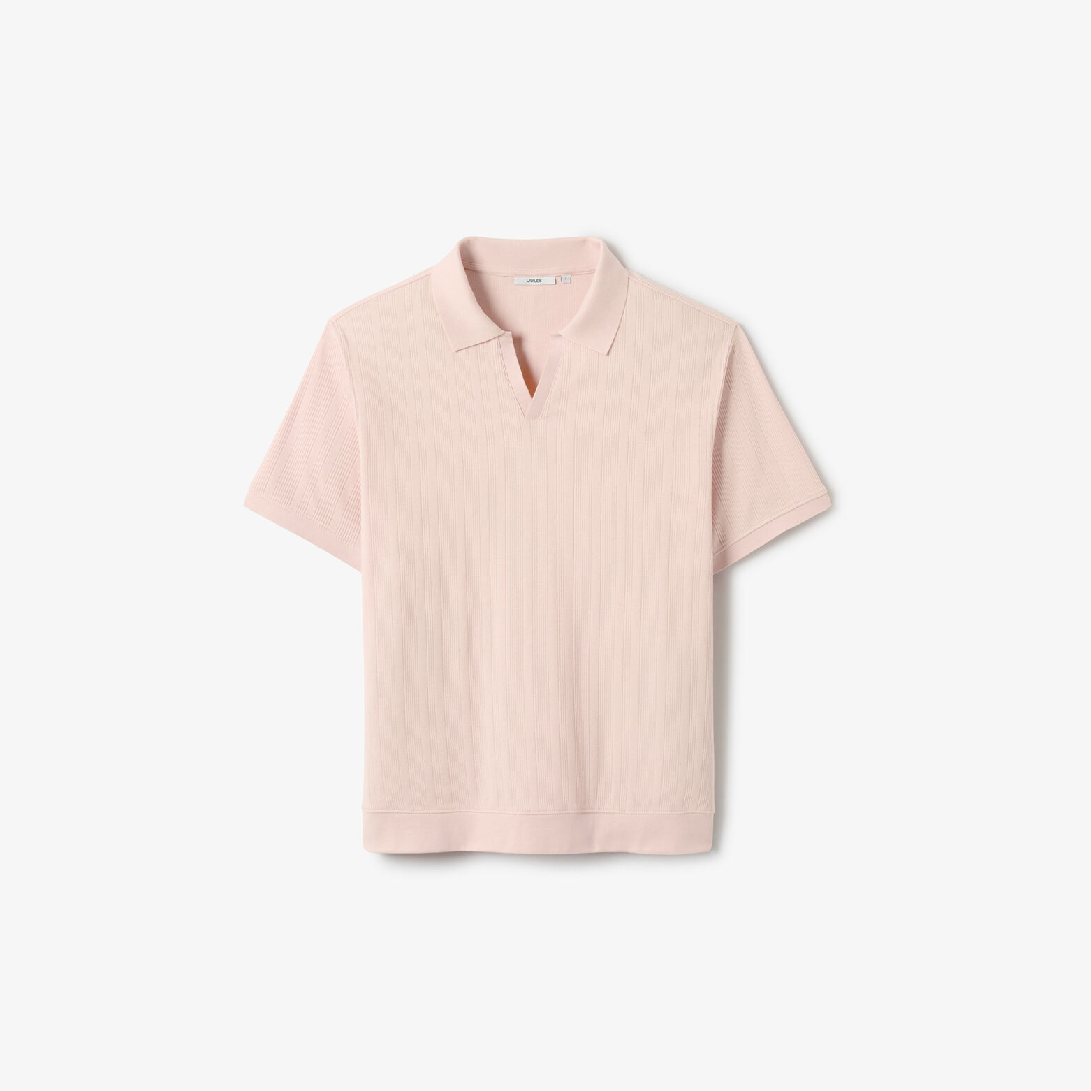Polo manches courtes col resort mati&egrave;re textur&eacute;e
