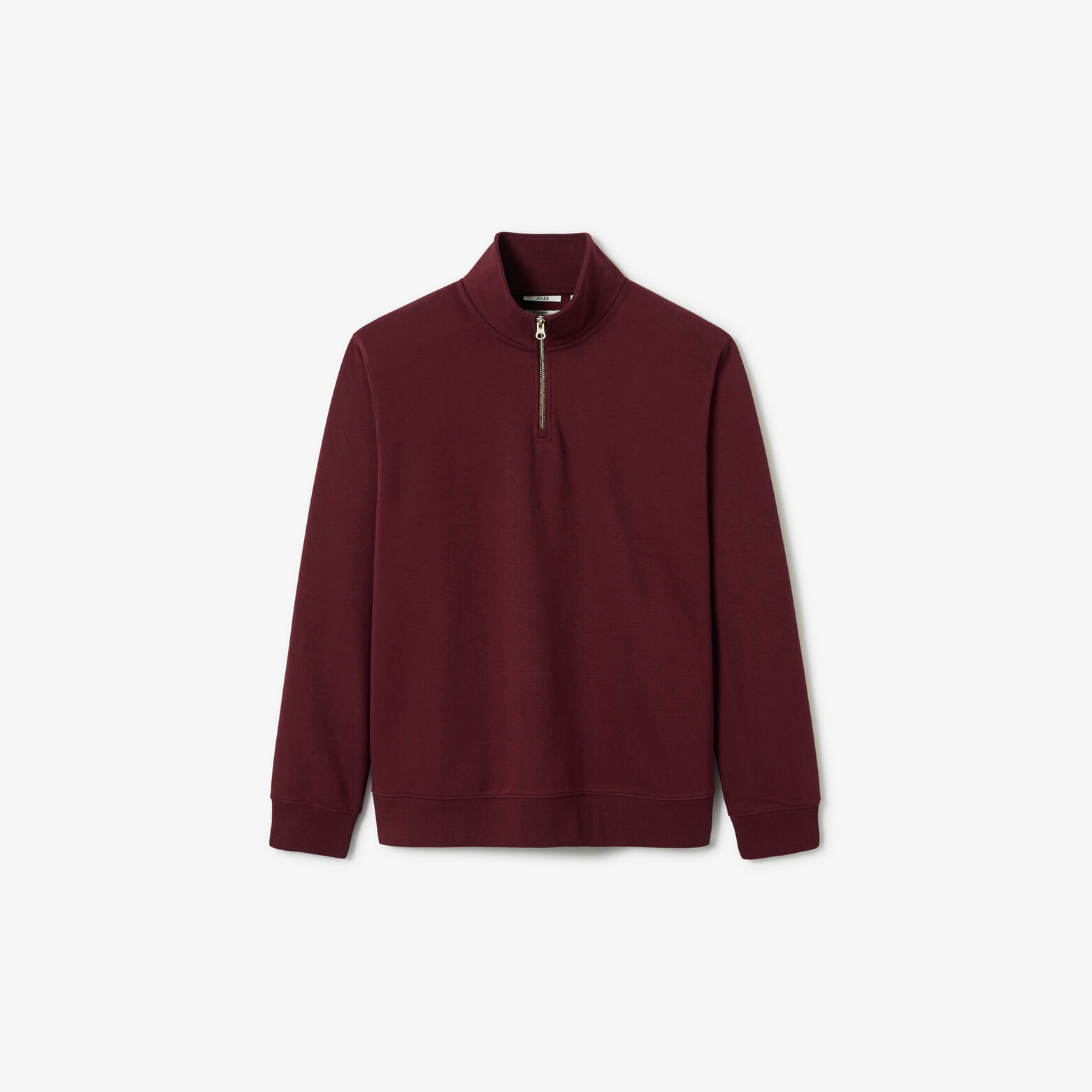 Sweat col montant zipp&eacute; molleton uni