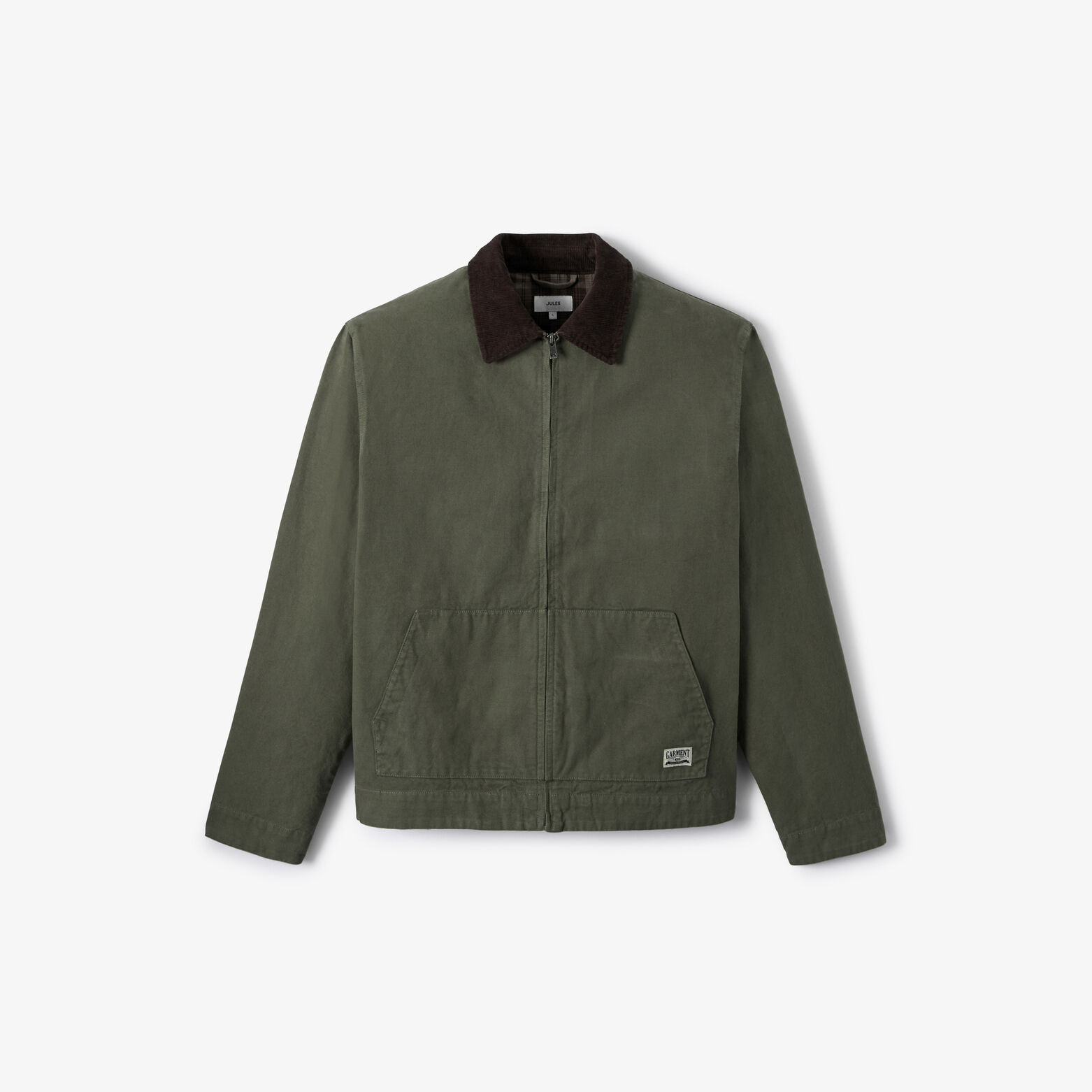 Veste zipp&eacute;e col chemise en velours