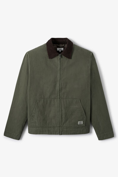 Veste zipp&eacute;e col chemise en velours