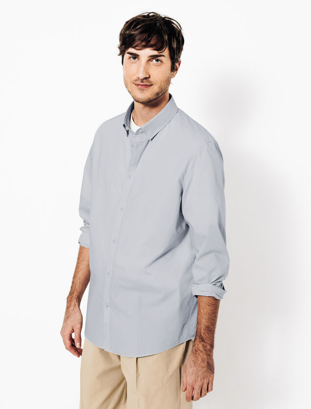 Chemise en coton col semi italien