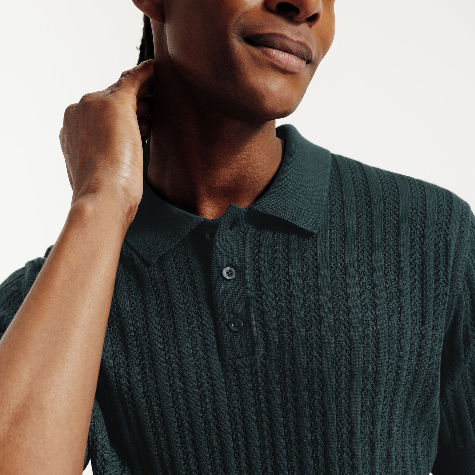 Polo en maille manches courtes jeux de points